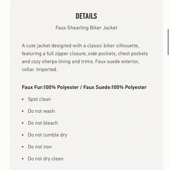 Hollister Shearling Biker Jacket - Picture 7 of 7